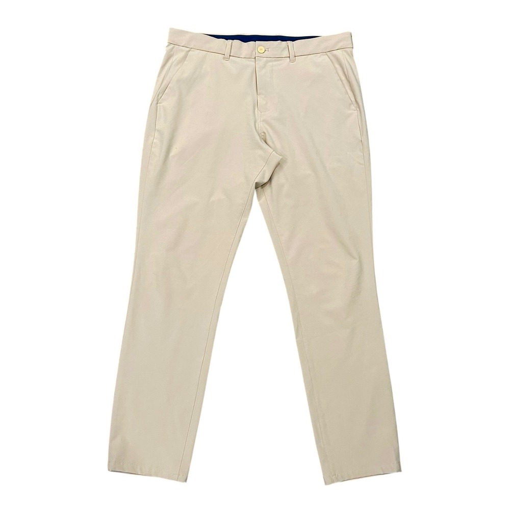 Mizzen+Main Helmsman Slim Fit Chinos‎ Khaki Mens 34W 32L Performance Stretch